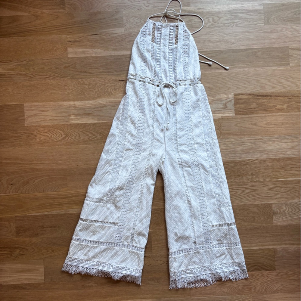 Free People Ivory Lace Halter Jumpsuit - Picture 4 of 4